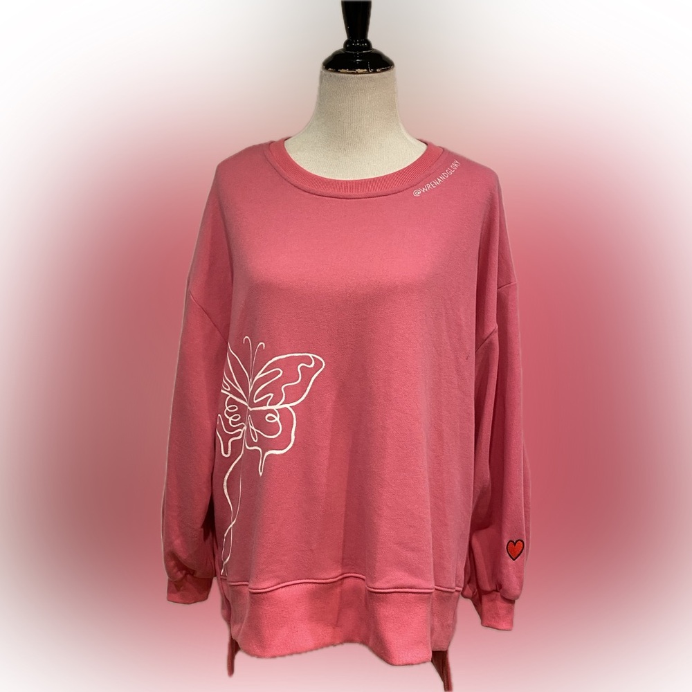 Wren & Glory Women's Pink “Stay Inspired” Butterfly sweatshirt, O/S